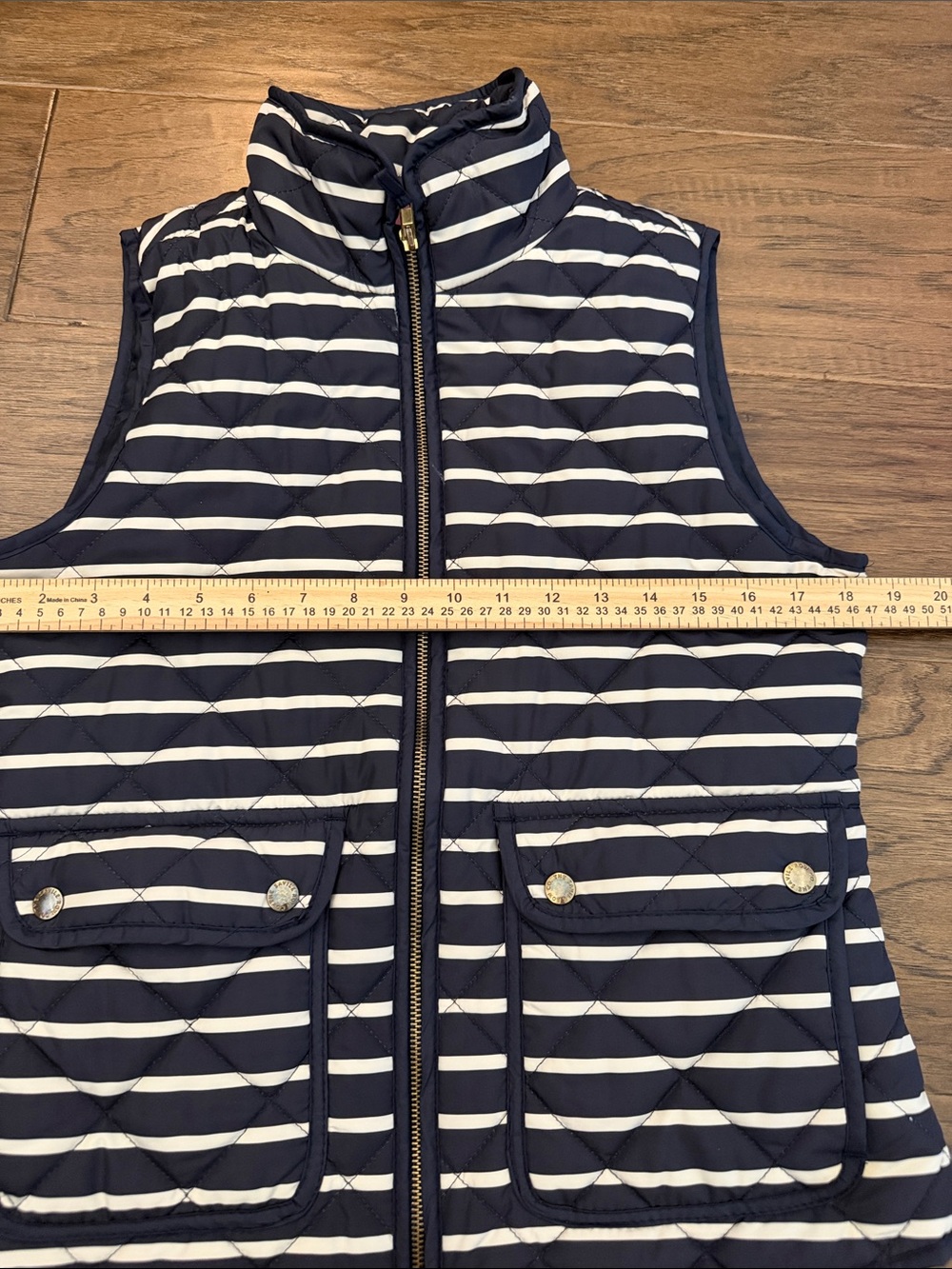 The Savile Row Co. London Navy & White Striped Quilted Vest S - Picture 6 of 11